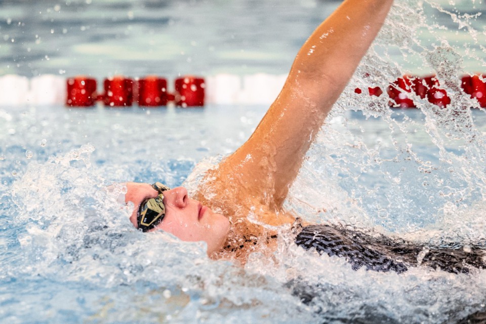 <strong>Houston High&rsquo;s Roos Rottink competed in the 200-meter backstroke Thursday and the 16-year-old swam the distance in 2:14.27 to place 42nd in the morning preliminary races.</strong> (Benjamin Naylor/The Daily Memphian)