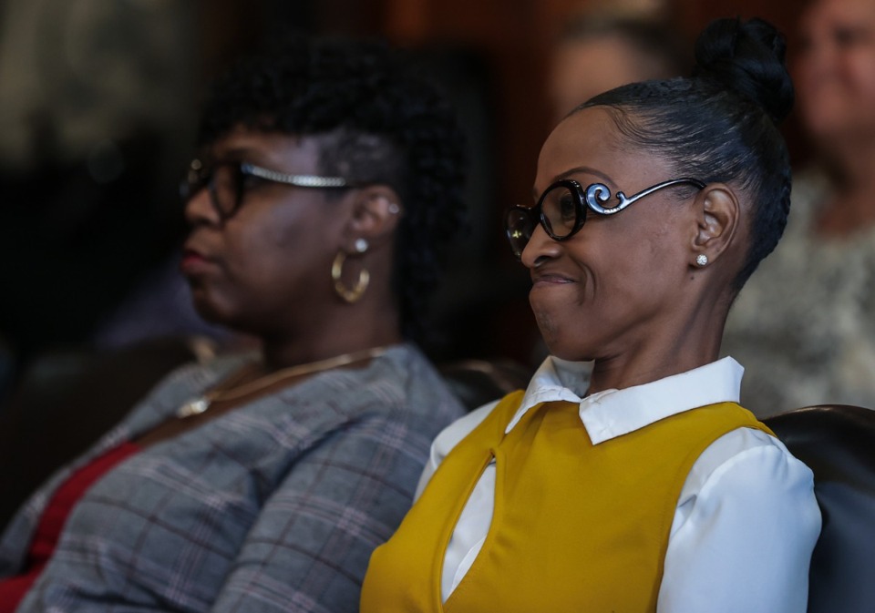 <strong>Wanda Halbert smiles during a May 31, 2024, hearing in Judge Felicia Corbin-Johnson's Shelby County Circuit Court Division 1 courtroom.</strong> (Patrick Lantrip/The Daily Memphian file)