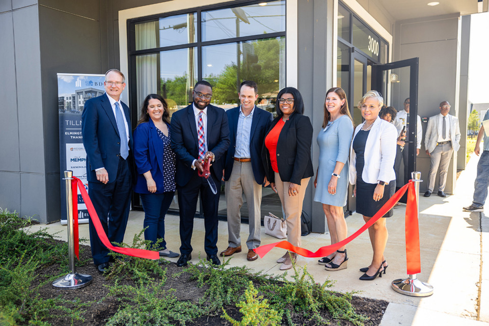 <strong>Mayor Paul Young cuts the ribbon for the Tillman Cove Apartments June 25.</strong> (Benjamin Naylor/The Daily Memphian)