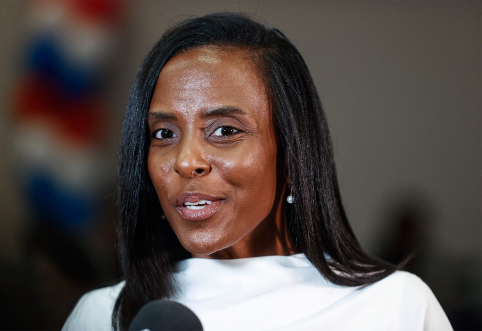 <strong>Memphis-Shelby County Schools Superintendent Marie Feagins speaks to the media during a hiring event on Tuesday, June 25, 2024.</strong> (Mark Weber/The Daily Memphian)