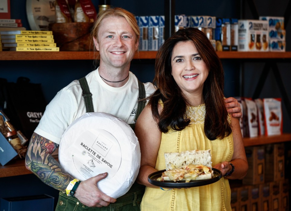 <strong>Here&rsquo;s a hint to No. 9 Across.&nbsp;Greys Fine Cheeses and Entertaining owners Kurt Mullican and Jackie Mau have added traditional raclette to the cheese shop&rsquo;s&nbsp;dinner menu.</strong> (Mark Weber/The Daily Memphian)