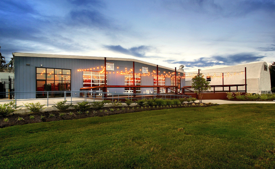 <strong>From the taproom and its spacious outdoor deck, you can see the Memphis skyline.</strong> (Courtesy Grind City Brewing Co.)