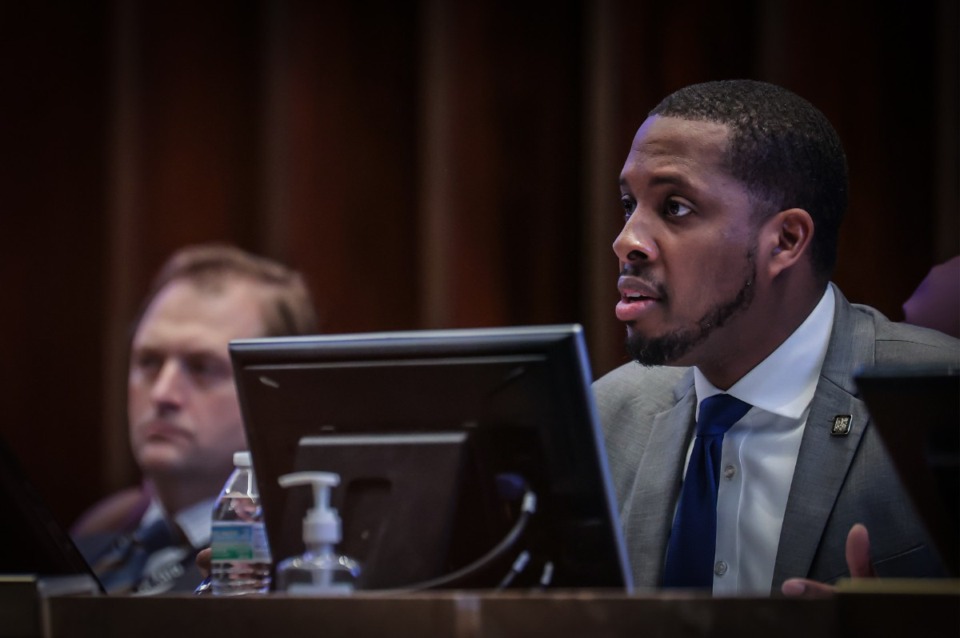 <strong>Memphis City Council chairman JB Smiley (in a file photo) proposed&nbsp;an amendment setting the salaries for positions within the administration that are mentioned in the City charter. Among the changes to the pay as set by the Council was a $35,000 pay cut to interim Memphis Police Chief C.J. Davis. </strong>(Patrick Lantrip/The Daily Memphian)