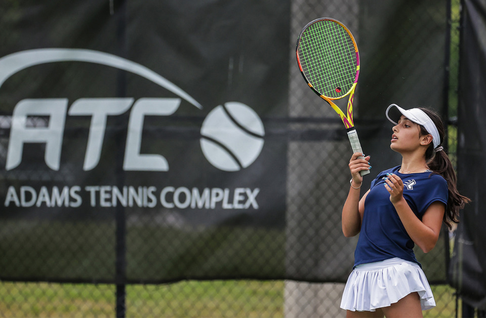 <strong>Lausanne's Noor Sandhu reacts to a call during the Spring Fling state tennis championships in Murfreesboro May 24.</strong> (Patrick Lantrip/The Daily Memphian file)