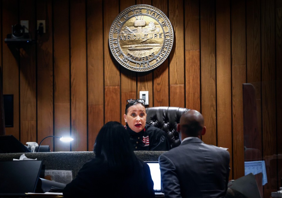 <strong>Judge Sheila B. Renfroe presides over her courtroom at the Shelby County Criminal Justice Center Jan. 13, 2023.</strong> (Mark Weber/The Daily Memphian file)