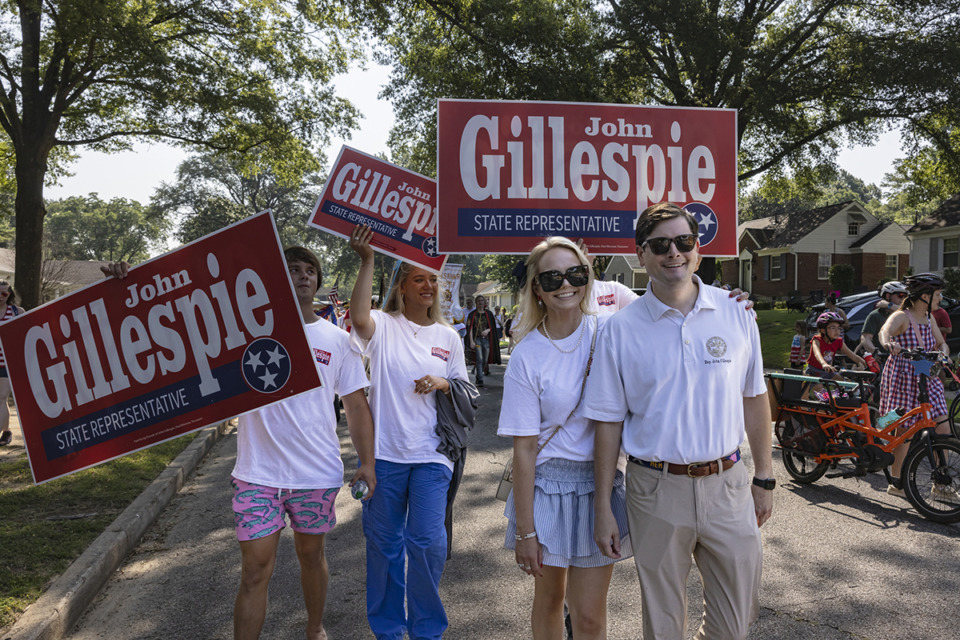 <strong>State Rep. John Gillespie, R-Memphis, campaigns at the High Point Terrace 75th-annual neighborhood parade in East Memphis July 4.</strong> (Ziggy Mack/Special to The Daily Memphian)