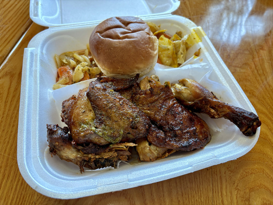 <strong>The jerk chicken from Mande Dibi is impossibly tender.</strong> (Joshua Carlucci/Special to The Daily Memphian)