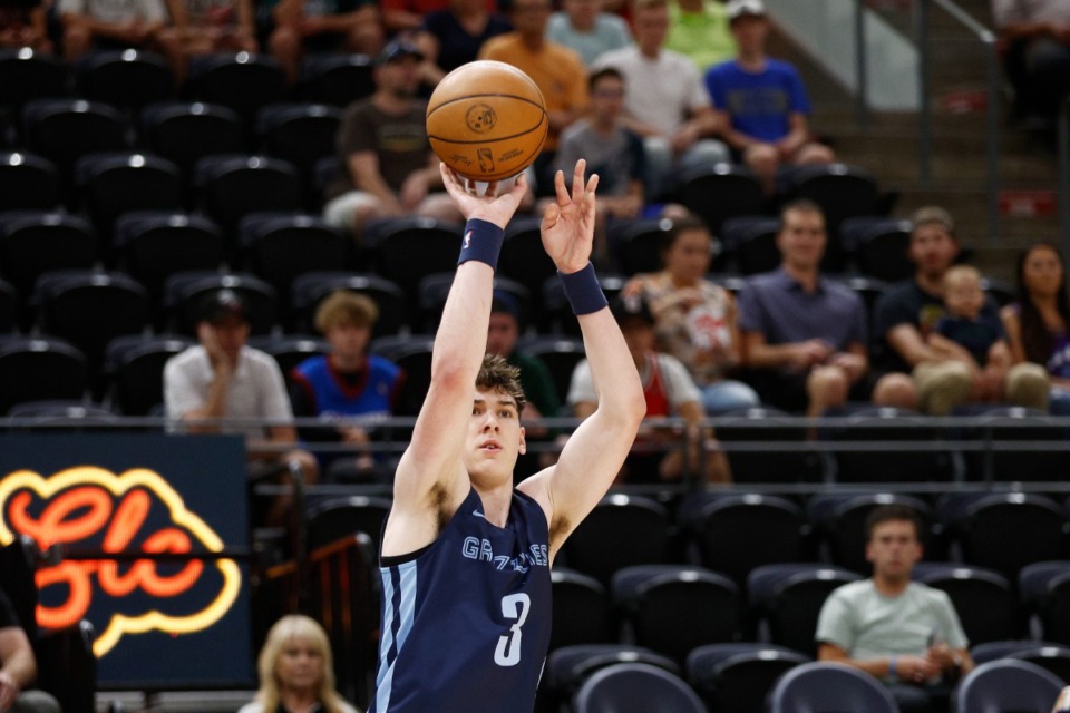 <strong>&ldquo;I know a lot of third-year guys may opt out of (summer league), but I&rsquo;m always down to compete,&rdquo; Memphis Grizzlies forward Jake LaRavia said. &ldquo;I want to play.&rdquo;</strong>&nbsp;(Jeff Swinger/AP file)