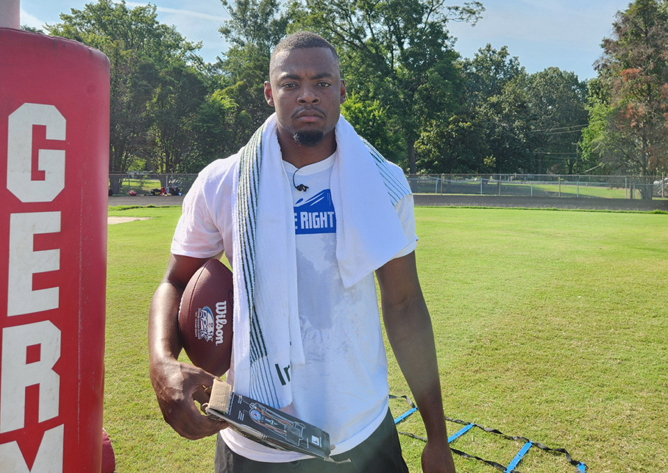 <strong>Former Germantown High standout and current Pittsburgh Steelers tight end Rodney Williams was at his alma mater July 13.</strong> (Frank Bonner II/The Daily Memphian)