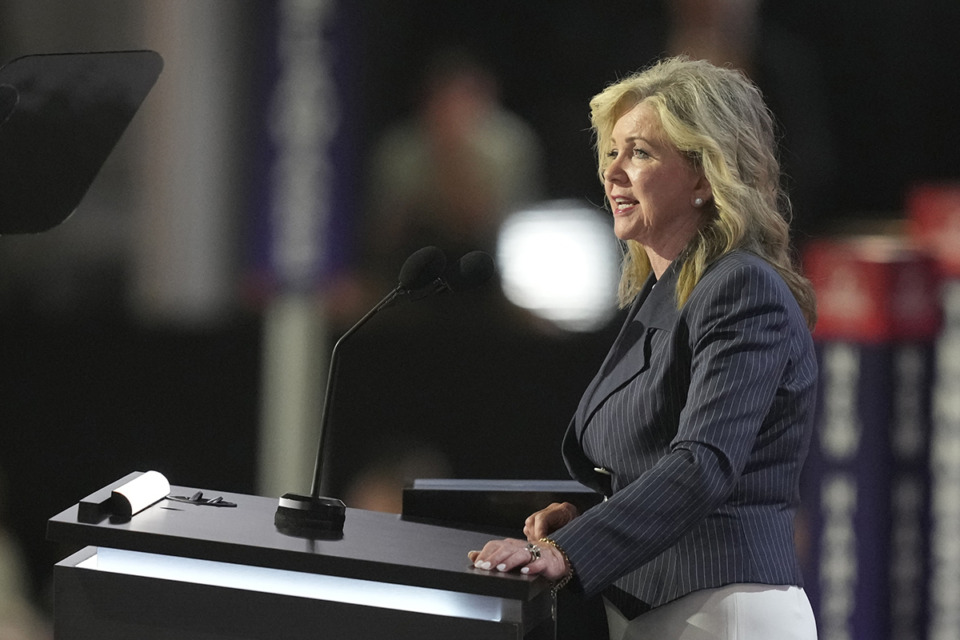 <strong>U.S. Sen. Marsha Blackburn, R-Tenn., speaks during the Republican National Convention July 15 in Milwaukee.</strong> (Charles Rex Arbogast/AP file)