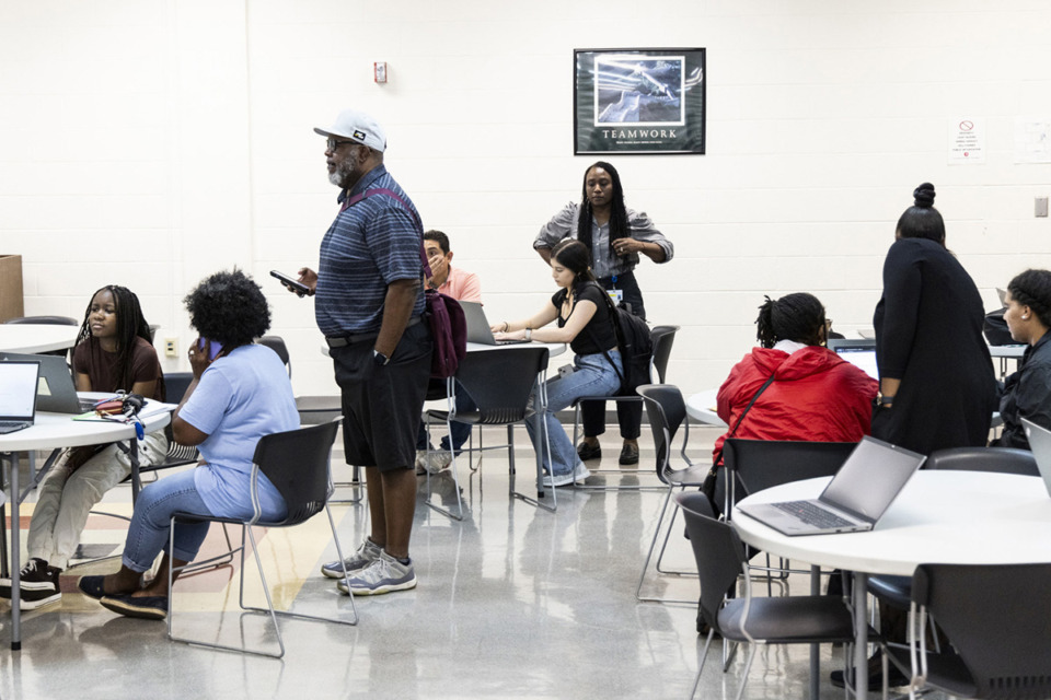 <strong>Students and parents received help during the 901 FAFSA workshop put on by Memphis Shelby County Schools and Tennessee College of Applied Technology April 16, 2024.</strong> (Brad Vest/Special to The Daily Memphian file)