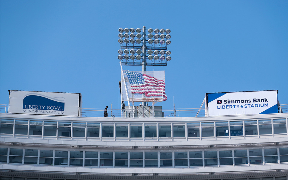 <strong>The flag was originally installed on the roof of The Commercial Appeal building at the corner of Second Street and Court Avenue.</strong> (Patrick Lantrip/The Daily Memphian file)