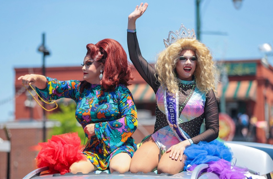 <strong>Pageant winners throw out beads during the Memphis PRIDE Festival &amp; Parade, June 4, 2022, in Memphis. A federal appeals court on Thursday, July 18, 2024, ordered the dismissal of a lawsuit challenging Tennessee's first-in-the-nation law designed to place strict limits on drag shows, reversing a lower court ruling that deemed the statute unconstitutional.</strong> (Patrick Lantrip/The Daily Memphian file)