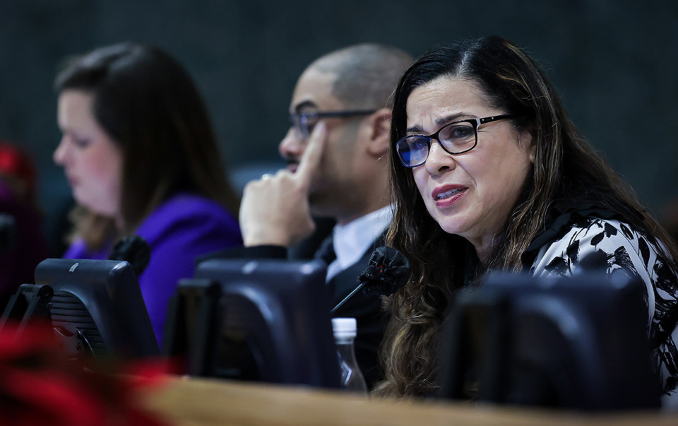 <strong>Commissioner Erika Sugarmon participates in a Shelby County Board of Commissioners meeting Dec. 14, 2022.</strong> (Patrick Lantrip/The Daily Memphian file)