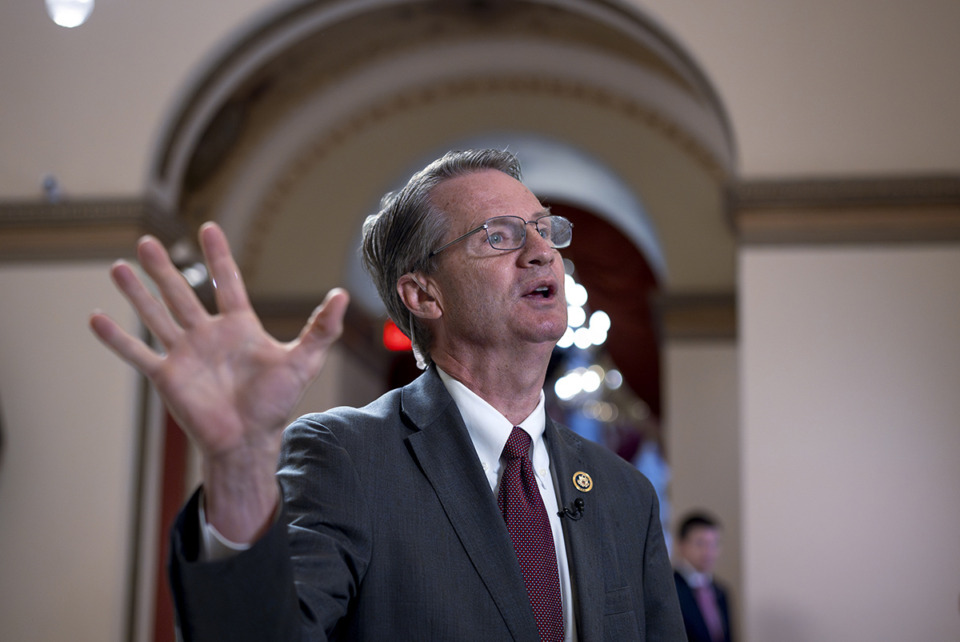 <strong>U.S. Rep. Tim Burchett, R-Tenn., speaks during a television news interview at the Capitol in Washington June 14.</strong> (J. Scott Applewhite/AP file)