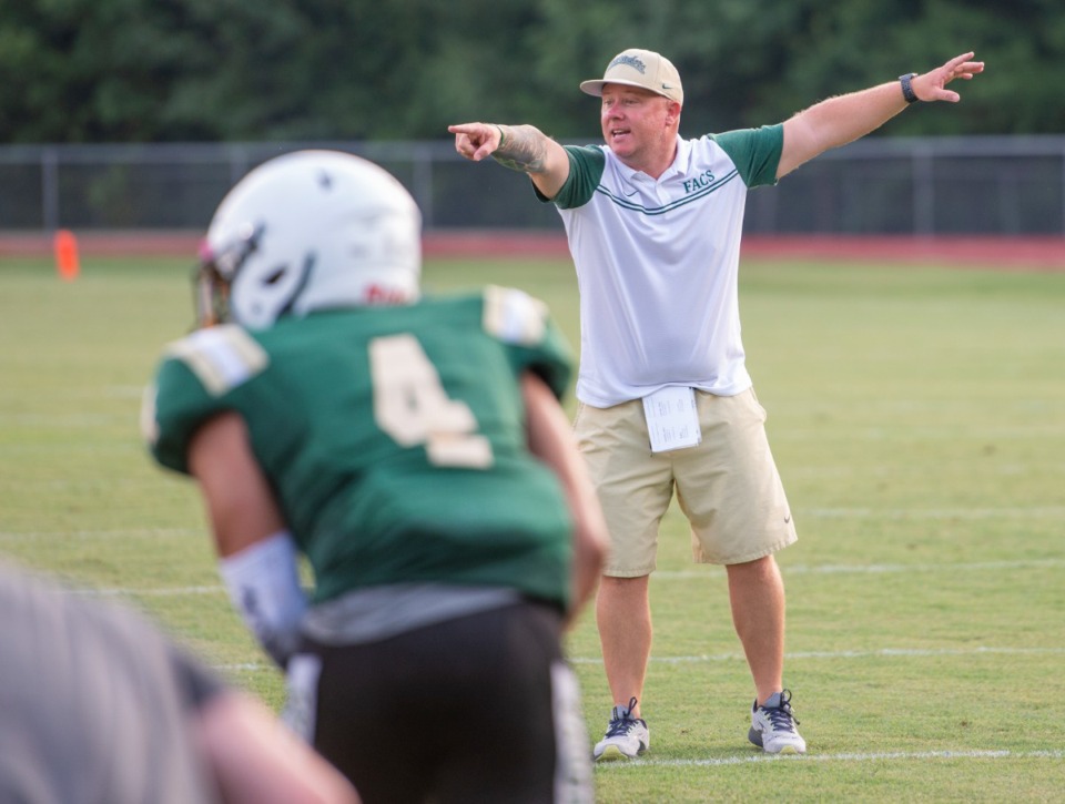 <strong>Mitch McDaniel (in a file photo) is head football coach as well as athletic director at FACS.</strong> (Greg Campbell/The Daily Memphian)