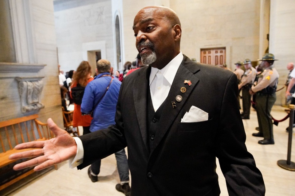 <strong>Memphis Democrat Rep. G.A. Hardaway (in a file photo) and other officials want to&nbsp;to implement a pilot program that would use real-time GPS monitoring to track repeat criminal offenders. He was joined Wednesday by Shelby County District Attorney General Steve Mulroy and Memphis City Council member Pearl Walker in announcing the plan.</strong> (George Walker IV/AP)