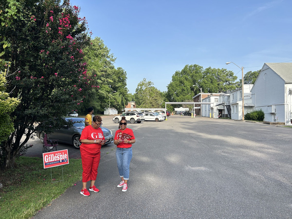 <strong>Althea Greene stands outside the polling center at St. Stephen's United Methodist Church on Thursday, Aug. 1, 2024.</strong> (King Jemison/The Daily Memphian)