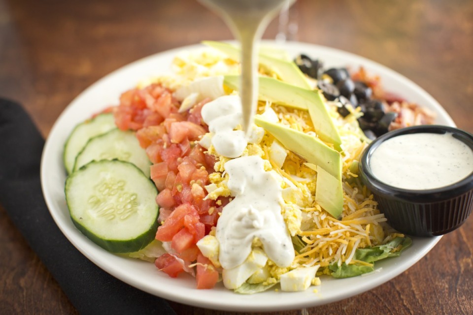 <strong>Patrick&rsquo;s Neighborhood Bar &amp; Patio in East Memphis makes a homemade ranch dressing, which is served here with Cobb salad.</strong> (Courtesy Justin Fox Burks)