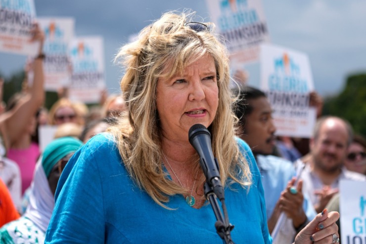 <strong>Tennessee Rep. Gloria Johnson, D-Knoxville, announces her candidacy to run for the U.S. Senate during an event, Sept. 5, 2023, in Nashville. Johnson won the Democratic nomination in the the Tennessee primary Aug. 1, 2024 for the seat held by Republican U.S. Sen. Marsha Blackburn, who also won.</strong> (George Walker IV/AP Photo file)