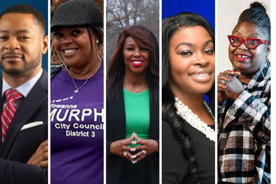 <strong>Tamarques Porter (left), Towanna Murphy, Sable Otey, Stephanie Love and Natalie McKinney are the new Memphis-Shelby County Schools Board members.&nbsp;</strong>(The Daily Memphian files)