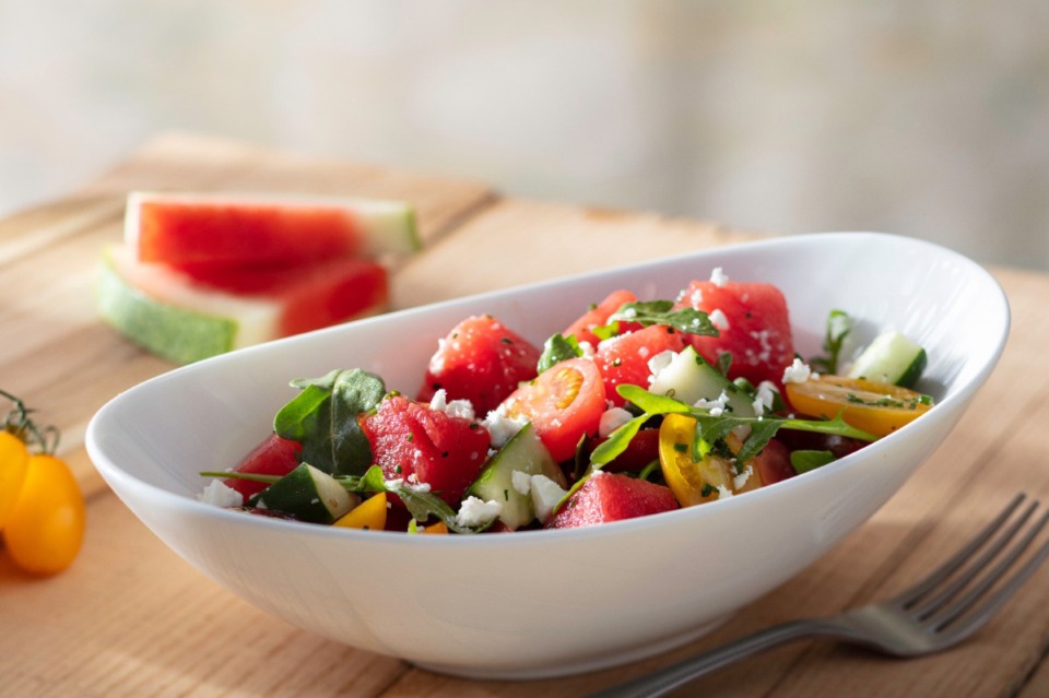 <strong>The Watermelon and Tomato Salad at Seasons 52 is a seasonal dish the restaurant features every summer.</strong> (Courtesy Seasons 52)