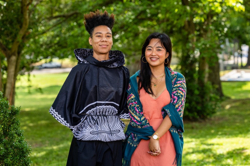 <strong>C. Rose Smith (left) and Kristin Pedrozo joined the Brooks Museum as curators in 2023.</strong> (Benjamin Naylor/The Daily Memphian)