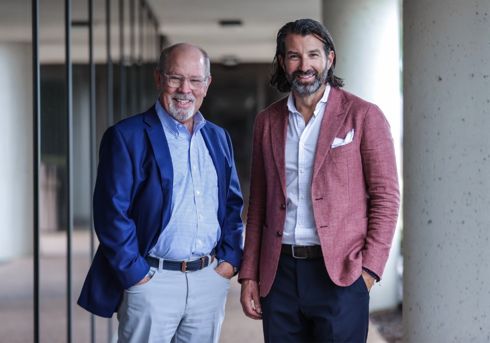 <strong>Ken Edmundson (left) and Shad Berry&nbsp;&mdash; outside their East Memphis office &mdash; are partners in the Edmundson Berry Group.</strong> (Patrick Lantrip/The Daily Memphian)