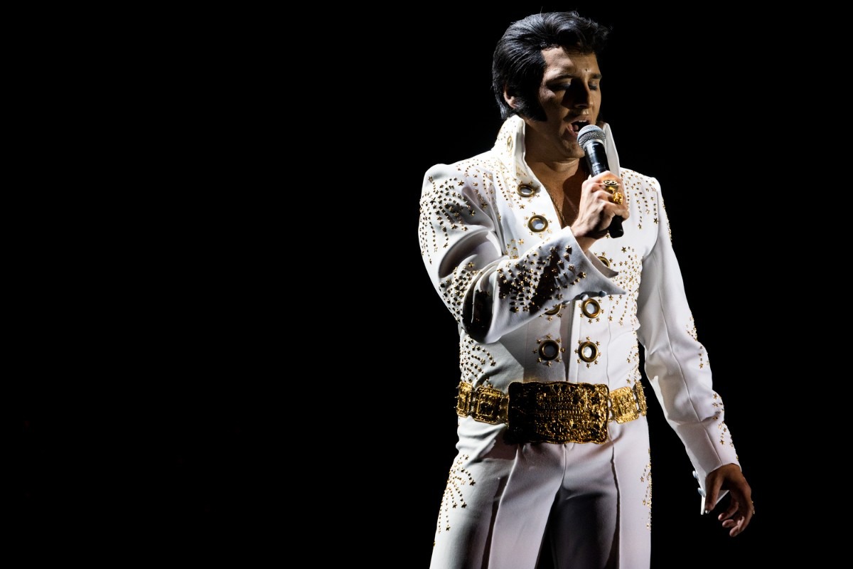 <strong>Lat year&rsquo;s winner, Cote Deonath, performs during the 2024 Ultimate Elvis Tribute Contest at the Graceland Soundstage on Monday.&nbsp;</strong>(Brad Vest/Special to The Daily Memphian)