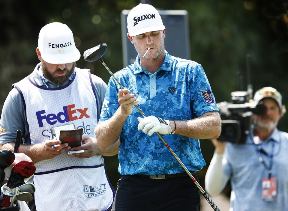 <strong>PGA golfer Taylor Pendrith prepares to tee off on hole No. 18 during the first round of the FedEx St. Jude Championship on Thursday, Aug. 15, 2024.</strong> (Mark Weber/The Daily Memphian)