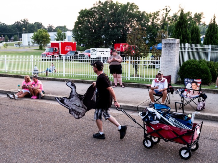 <strong>The crowd began to gather at Graceland in the afternoon, well before the 8:30 start time for the annual vigil.</strong> (Brad Vest/Special to The Daily Memphian)