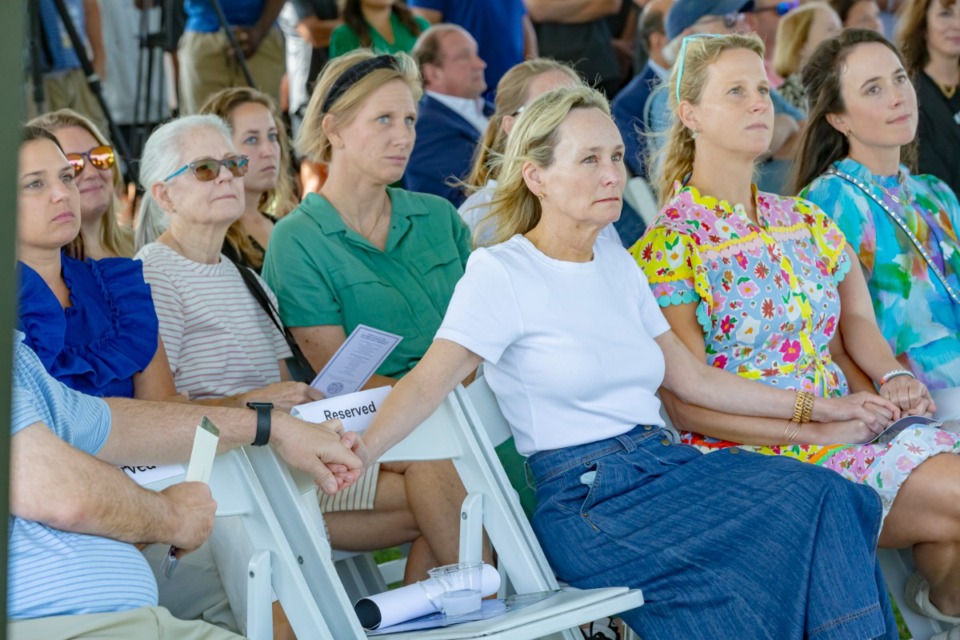 <strong>Friends and family of Eliza Fletcher during a press conference announcing a new Liza Wellford Fletcher Stadium Aug. 20.&nbsp;</strong>(Ziggy Mack/Special to The Daily Memphian)