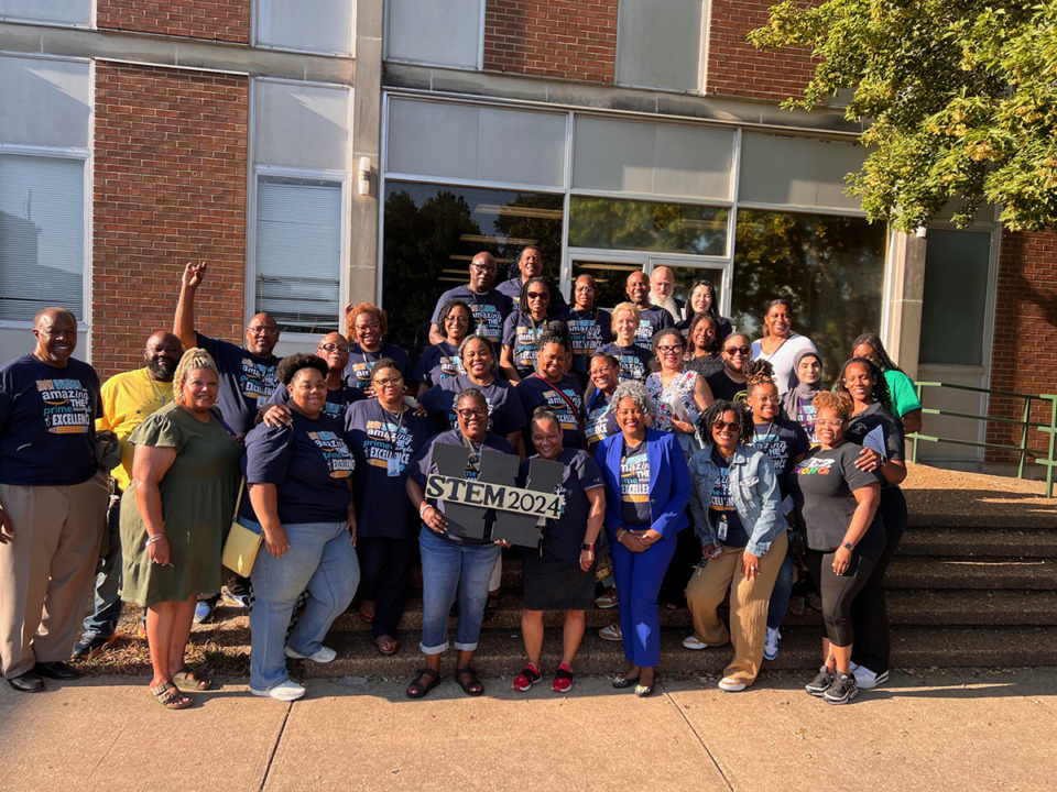 <strong>Whitehaven STEM lab supporters gathered outside after the victorious vote Tuesday, Aug. 20.</strong> (Jody Callahan/Special to The Daily Memphian)