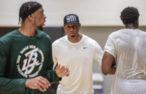 <strong>Memphis Tigers head coach Penny Hardaway works out with some of his former players at the Laurie Walton Practice Facility June 12.</strong> (Patrick Lantrip/The Daily Memphian file)