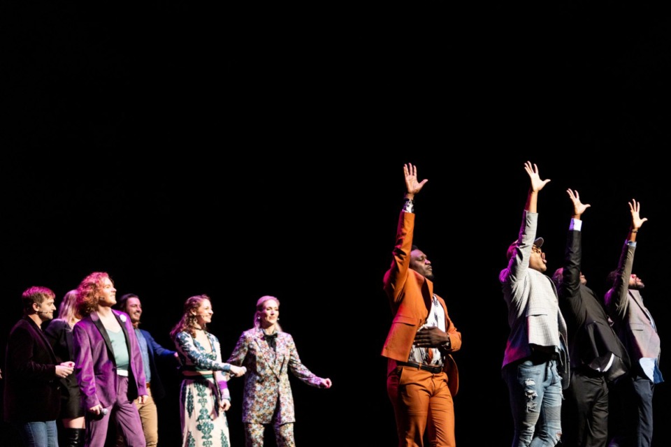 <strong>The cast of Theatre Memphis&rsquo; &ldquo;Beautiful: The Carole King Musical&rdquo; perform a song from the show during the 40th Ostranders on Monday. The Ostranders celebrate the best in Memphis theater.</strong> (Brad Vest/Special to The Daily Memphian)