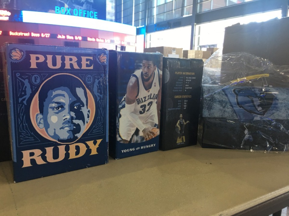 Some items available at the &ldquo;Grizzlies Garage Sale,&rdquo; where the Memphis Grizzlies clean out their storage to benefit St. Jude Children&rsquo;s Research Hospital. <strong>(Chris Herrington/The Daily Memphian)</strong>