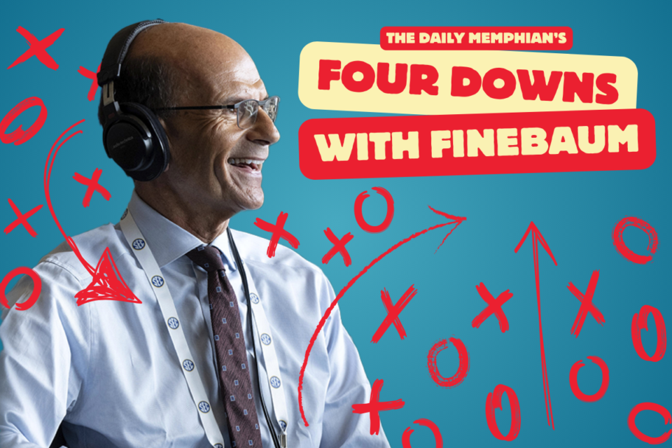 <strong>Sports commentator Paul Finebaum was raised in Memphis and graduated from White Station High.</strong> (Photo illustration by Kelsey Bowen/The Daily Memphian)&nbsp;