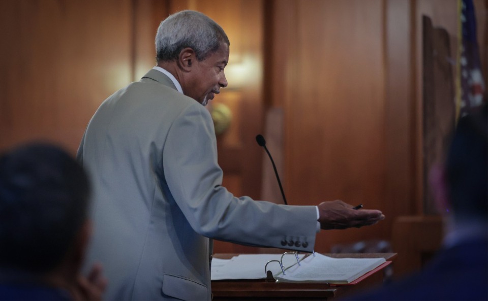 <strong>Memphis City Council attorney Allan Wade in Chancery Court judge JoeDae Jenkins' courtroom May 10, 2023.</strong> (Patrick Lantrip/The Daily Memphian file)