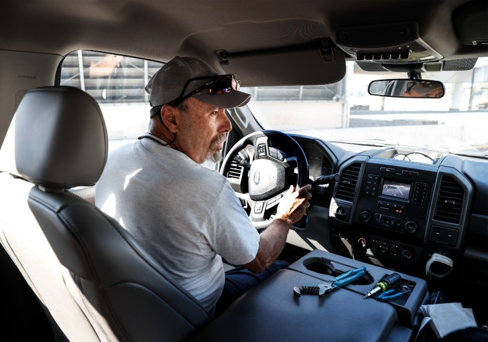 <strong>Moises Lopez is one of three locksmiths on payroll at Memphis International Airport.&nbsp;</strong>(Mark Weber/The Daily Memphian)