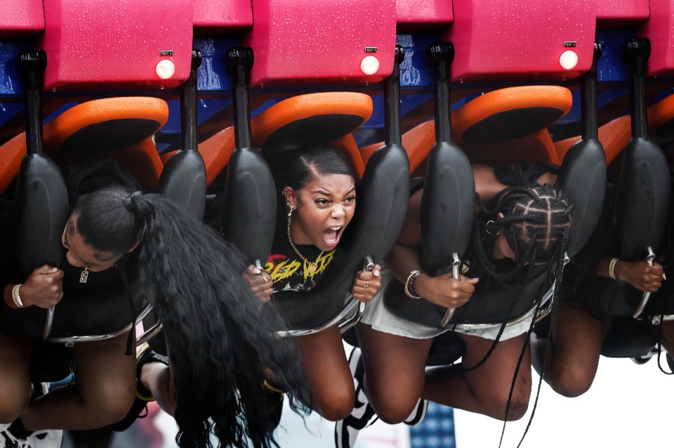 <strong>Delta Fair goers enjoy the rides and atmosphere on Sunday, Sept. 1, 2024.</strong> (Mark Weber/The Daily Memphian)