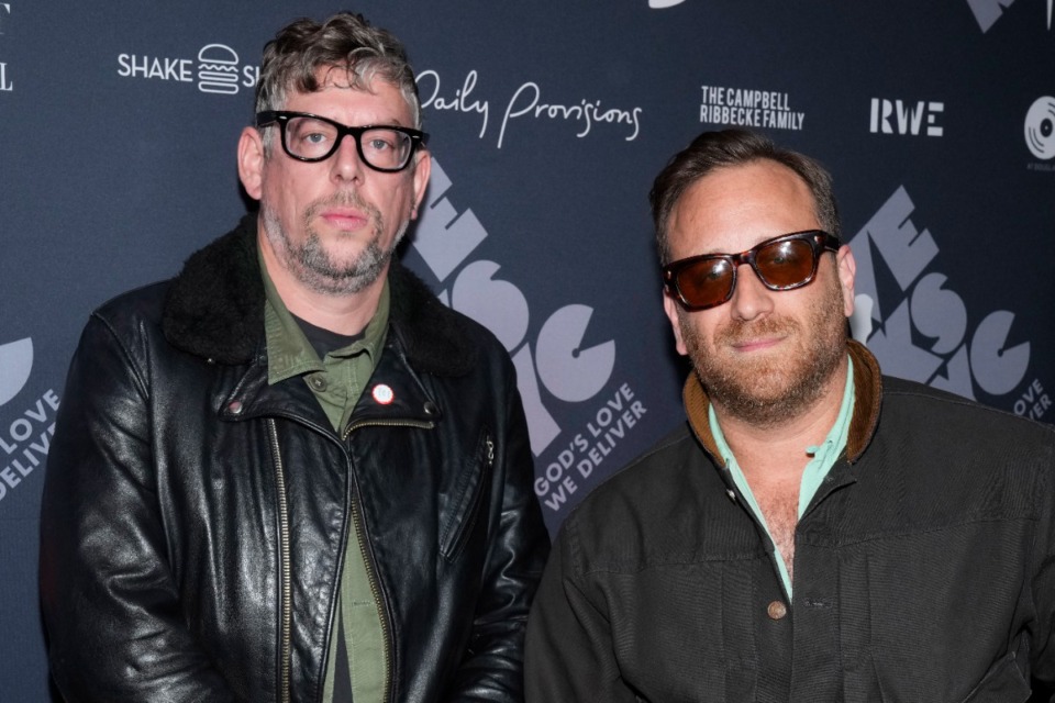 <strong>Patrick Carney, left, and Dan Auerbach of The Black Keys attend the eighth annual Love Rocks NYC concert benefiting God's Love We Deliver at the Beacon Theatre March 7 in New York.</strong> (Charles Sykes/Invision/AP file)