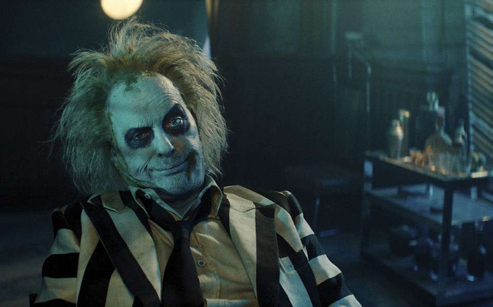 <strong>This image released by Warner Bros. Pictures shows Michael Keaton in a scene from "Beetlejuice Beetlejuice."</strong> (Warner Bros. Pictures/AP)