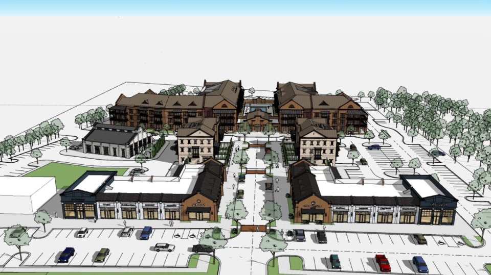 <strong>Renderings of Boyle's Morrison Village include retail, residential and live-work components. The Planning Commission reviewed the proposal Thursday night.</strong> (Courtesy Boyle Investment Co.)