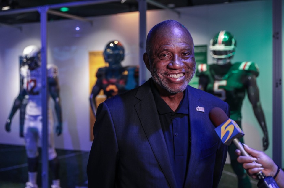 <strong>Southern Heritage Classic founder Fred Jones Jr. smiles during an interview at the National Civil Rights Museum's new Southern Heritage Classic exhibit Sept. 6, 2024.</strong> (Patrick Lantrip/The Daily Memphian)