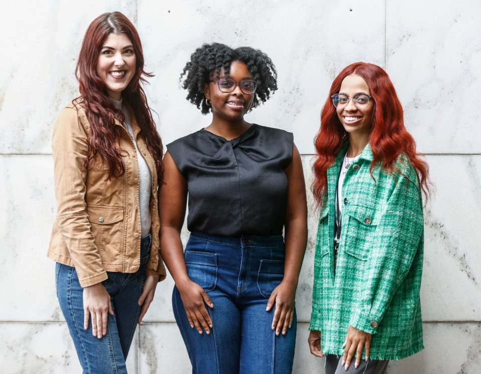 <strong>Stevie Paige, Bianca Thedford and Jordan Rodgers on Monday, Sept. 9, 2024.</strong> (Mark Weber/The Daily Memphian)