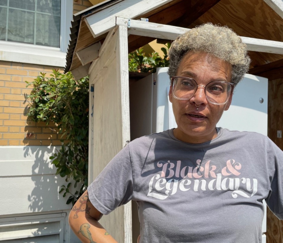 <strong>L.J. Abraham started 901 Community Fridges in 2021. Today, there are five outdoor fridges and an independent fridge covered by the group&rsquo;s volunteers.</strong> (Jane Roberts/The Daily Memphian)