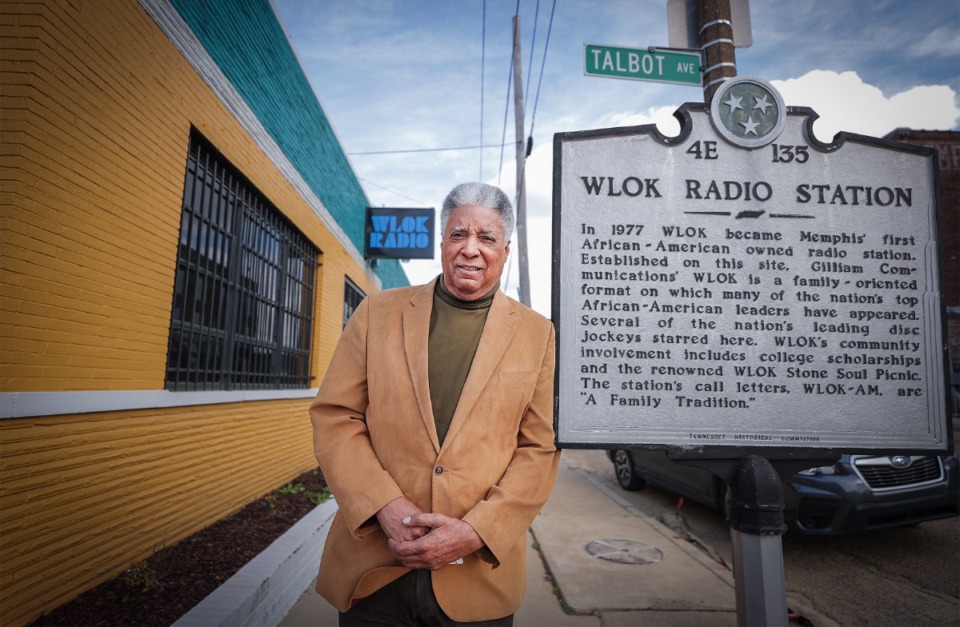 <strong>Art Gilliam poses for a portrait outside of WLOK Downtown Memphis studio Feb. 22, 2023.</strong> (Patrick Lantrip/The Daily Memphian file)