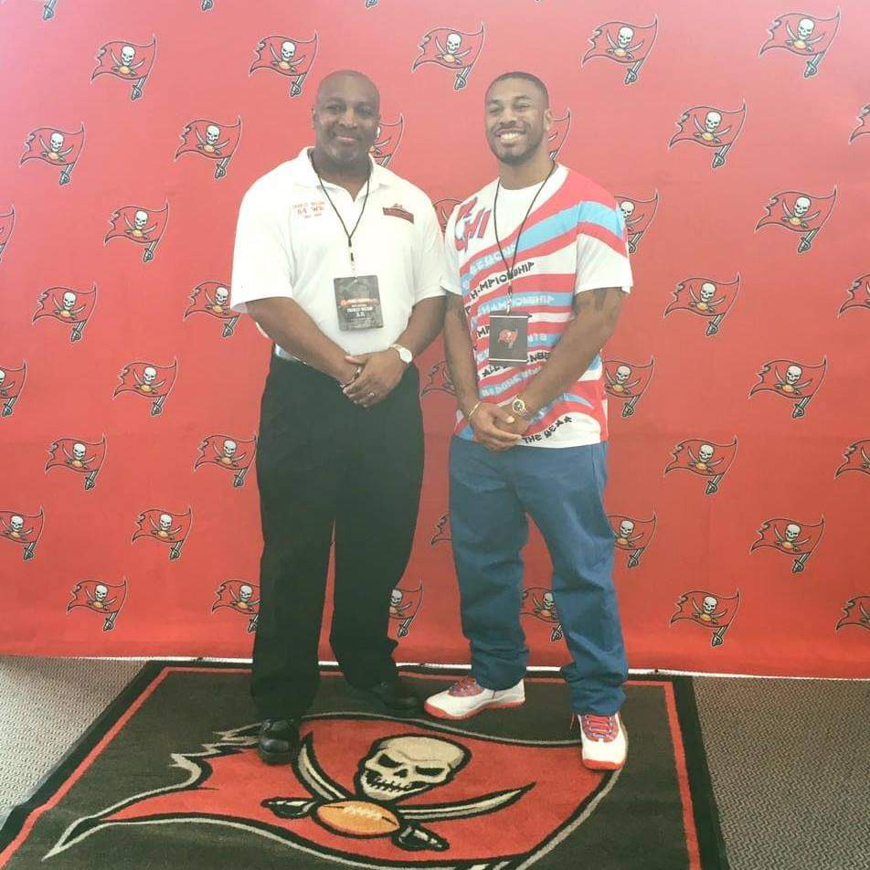 <strong>Charles Wilson (left) played for the Memphis Tigers from 1986 to 1988. His son CJ (right) played for Bethune-Cookman and is a diehard FSU fan.</strong> (Courtesy Charles Wilson)