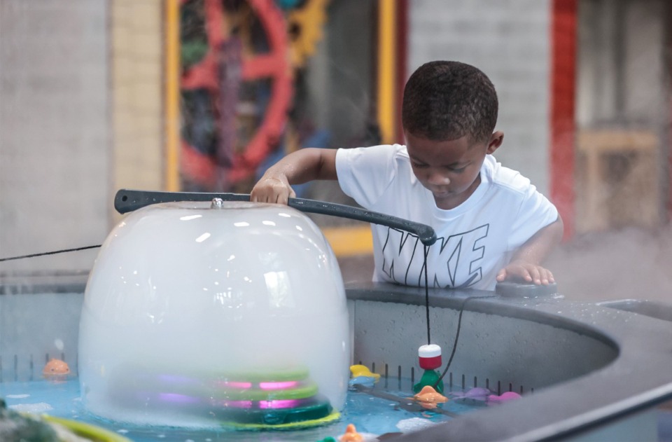 <strong>Everett, 3, goes "fishing" at The Children's Museum of Memphis on Sept. 10, 2024.</strong> (Patrick Lantrip/The Daily Memphian)