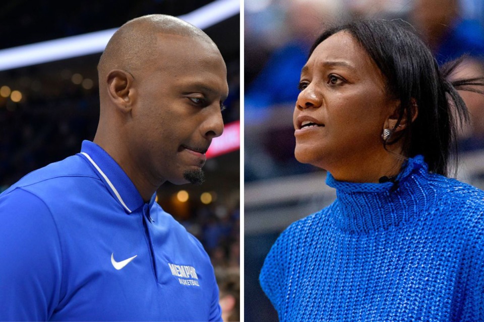 <strong>From left to right: Penny Hardaway is the Memphis Tigers men&rsquo;s basketball coach, and Alex Simmons is the Memphis Tigers women&rsquo;s basketball coach.</strong> (From left to right: Brandon Dill/AP file; Ryan Beatty/Special to The Daily Memphian)